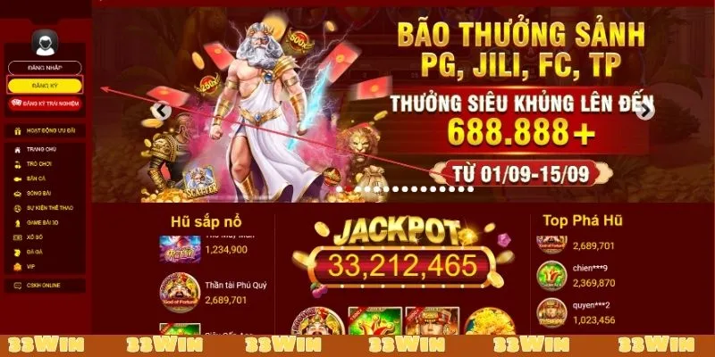 Chọn vào mục đăng ký ngay trên giao diện