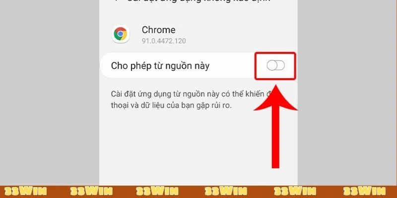 Đồng ý cài đặt từ nguồn không xác định hoàn tất nhanh