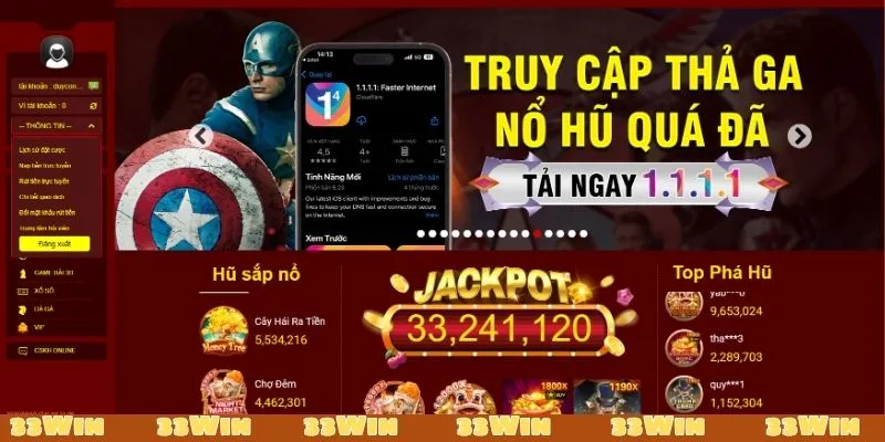 Truy cập vào giao diện 33Win uy tín